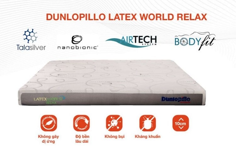 Đệm cao su Dunlopillo Latex World Relax đệm cao su Dunlopillo giá tốt 3