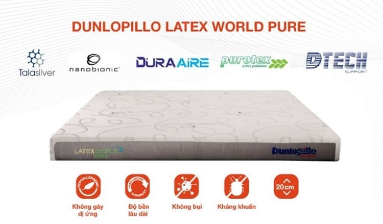 Đệm cao su Dunlopillo Latex World Pure đệm cao su Dunlopillo giá tốt 5