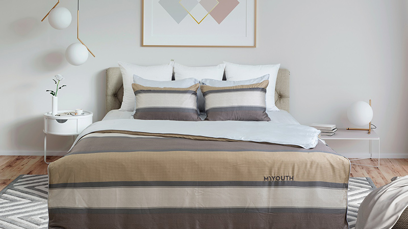 Bộ chăn ga gối Hanvico MY74 có chất liệu là sợi vải Tencel tự nhiên Bộ chăn ga gối Hanvico MY74 có chất liệu là sợi vải Tencel tự nhiên